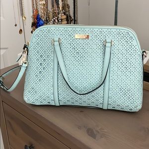 Kate Spade small Rochelle perforated mint bag